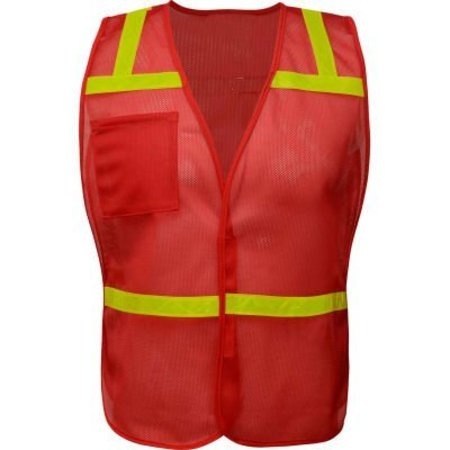 GSS SAFETY GSS Safety Non Ansi Enhanced Safety Vest-Red 3124